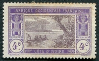 N°043-1913-COTIV FR-LAGUNE EBRIE-4C-VIOLET ET BRUN/VIOLET