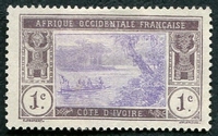 N°041-1913-COTIV FR-LAGUNE EBRIE-1C-LILAS/BRUN ET VIOLET