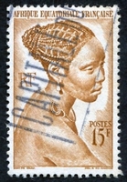 N°224-1947-AFRIQUE EQUAT FR-JEUNE FILLE BACONGO-15F