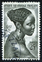 N°226-1947-AFRIQUE EQUAT FR-JEUNE FILLE BACONGO-25F