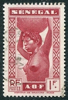 N°147-1938-SENEGAL FR-PORTEUSE-1F-CARMIN 