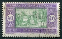 N°063-1914-SENEGAL FR-MARCHE INDIGENE-40C-VIOLET VERT