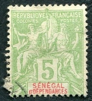 N°021-1900-SENEGAL FR-5C-VERT/JAUNE