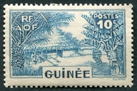 N°129-1938-GUINEE FR-MABO-TISSERANDS DU FOUTA-10C-BLEU/VERT