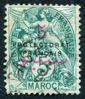 N°040-1914-MAROC FR-5C S 5C VERT-BLEU
