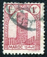 N°211-1943-MAROC FR-TOUR HASSAN-RABAT-1F-ROUGE CARMIN