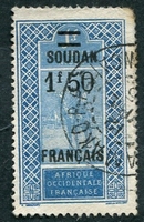 N°049-1922-SOUDAN FR-CHAMELIER-1F50 S/1F-BLEU ET OUTREMER