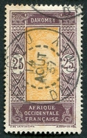 N°063-1922-DAHOMEY FR-INDIGENE SUR ARBRE-25C-VIOLET/ORANGE
