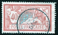 N°29-1902-ALEXANDRIE-TYPE MERSON-40C-ROUGE ET BLEU