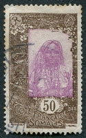 N°127-1925-COTE SOMALIS-FEMME INDIGENE-50C-BRUN ET LILAS