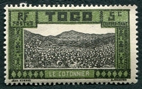 N°11-1925-TOGO FR-LE COTONNIER-5C-VERT/GRIS