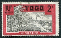 N°125-1924-TOGO FR-LE COCOTIER-2C-ROSE-ROUGE