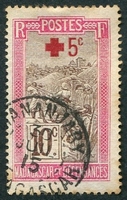 N°121-1915-MADAGASCAR-TRANSP FILANZANE-+5C S/10C-ROSE BRUN