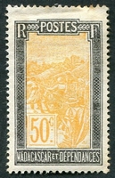 N°139-1922-MADAGASCAR-TRANSPORT FILANZANE-50C-NOIR/OCRE