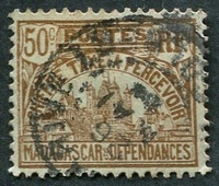 N°14-1908-MADAGASCAR-PALAIS ROYAL TANANARIVE-50C-BRUN S/AZUR