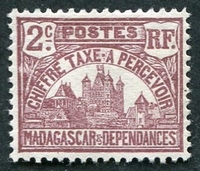N°08-1908-MADAGASCAR-PALAIS ROYAL TANANARIVE-2C-BRUN-LILAS