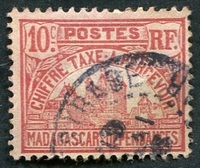 N°11-1908-MADAGASCAR-PALAIS ROYAL TANANARIVE-10C-ROSE