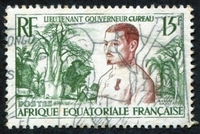 N°230-1954-AFRIQUE EQUAT FR-GOUVERNEUR CUREAU-15F