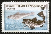 N°353-1957-ST PIERRE MIQUELON-MORUES-40C