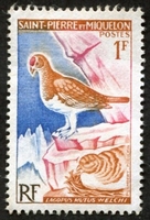 N°365-1963-ST PIERRE MIQUELON-LAGOPEDES MUETS-1F