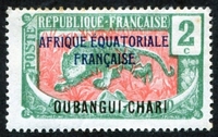 N°044-1924-OUBANGUI-2C-VERT ET ROSE