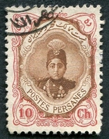 N°0309-1911-IRAN-EFFIGIE SHAH AHMED-10C-ROSE ET BRUN/ROUX