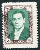 N°0873A-1957-IRAN-MOHAMMED RIZA PALHAVI-1R-BRUN/LILAS-VERT