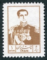 N°0819-1954-IRAN-MOHAMMED RIZA PALHAVI-5D-BISTRE