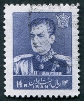 N°0929-1958-IRAN-MOHAMMED RIZA PALHAVI-14R-VIOLET/GRIS