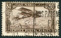 N°006-1922-MAROC FR-AVION SUR CASABLANCA-80C-BRUN/LILAS