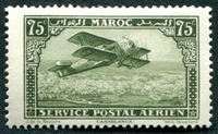 N°005-1922-MAROC FR-AVION SUR CASABLANCA-75C-VERT