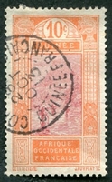 N°067-1913-GUINEE FR-GUE A KITIM-10C-ROUGE/ORANGE ET CARMIN