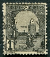 N°029-1906-TUNISFR-MOSQUEE DE KAIROUAN-1C-NOIR S/JAUNE