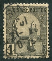 N°029-1906-TUNISFR-MOSQUEE DE KAIROUAN-1C-NOIR S/JAUNE