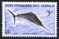 N°294-1959-COTE SOMALIS-POISSON PIQUE-3F