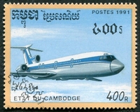 N°1028-1991-CAMBODGE-AVION-TU 154-400R