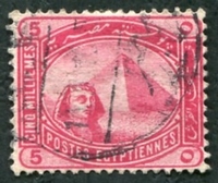 N°0041-1888-EGYPTE-SPHINX ET PYRAMIDE DE CHEOPS-5M-ROSE