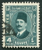 N°0174-1936-EGYPTE-ROI FOUAD 1ER-4M-VERT FONCE