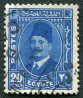 N°0178-1936-EGYPTE-ROI FOUAD 1ER-20M-BLEU