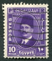 N°0176-1936-EGYPTE-ROI FOUAD 1ER-10M-VIOLET