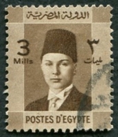 N°0189-1937-EGYPTE-ROI FAROUK-3M-BRUN