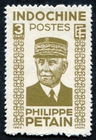 N°244-1943-INDOCHINE-PHILIPPE PETAIN-3C-BISTRE