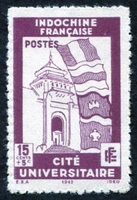 N°279-1943-INDOCHINE-CITE UNIVERSITAIRE-15C+5C-VIOLET