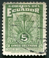 N°014-1940-EQUATEUR-EMBLEME-5C-VERT