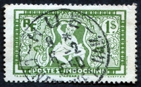 N°169-1931-INDOCHINE-APSARA-1PI-VERT JAUNE