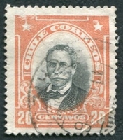 N°0093-1911-CHILI-GENERAL BULNES-20C-VERMILLON ET NOIR