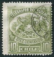 N°02-1883-CHILI-ARMOIRIES-10C-OLIVE