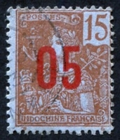 N°060-1912-INDOCHINE-05 SUR 15C-BRUN S AZURE