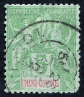 N°006-1892-INDOCHINE-5C-VERT