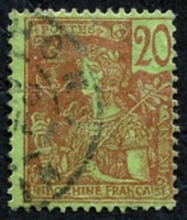 N°030-1904-INDOCHINE-20C-BRIQUE S VERT